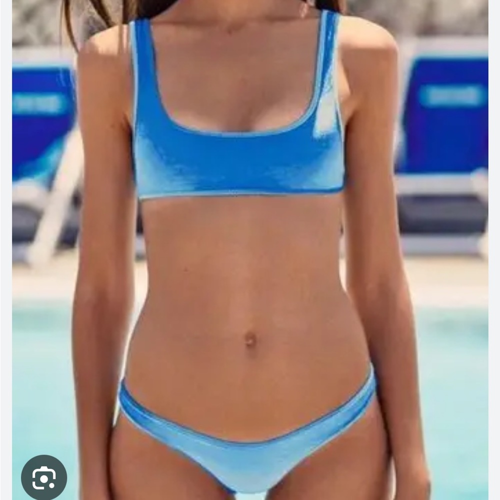 TRIANGL green velvet low cut bikini SMALL